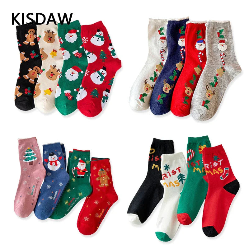 4 Pairs/Lot Children Girls Socks Christmas Socks For