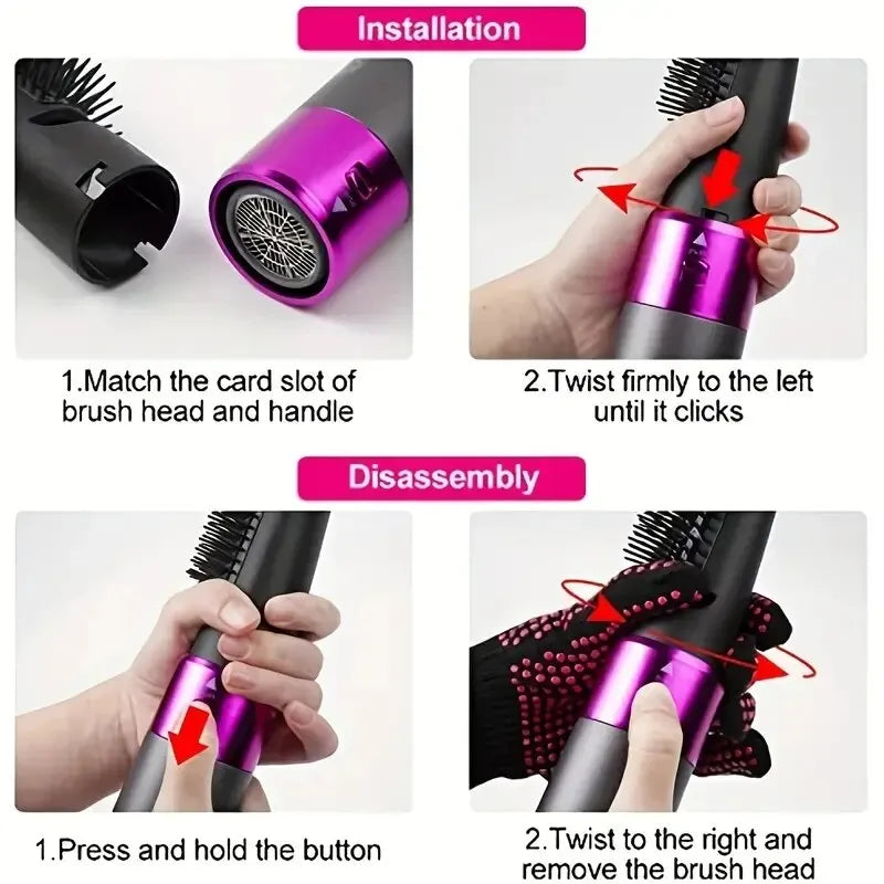 HOMEFISH 5 in 1 Hair Dryer Brush Hot