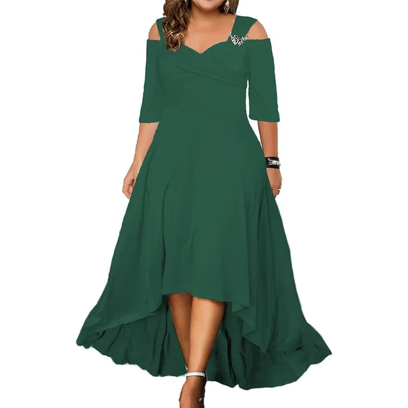 L-5XL Summer Fashion Elegant Long Dress Plus Size