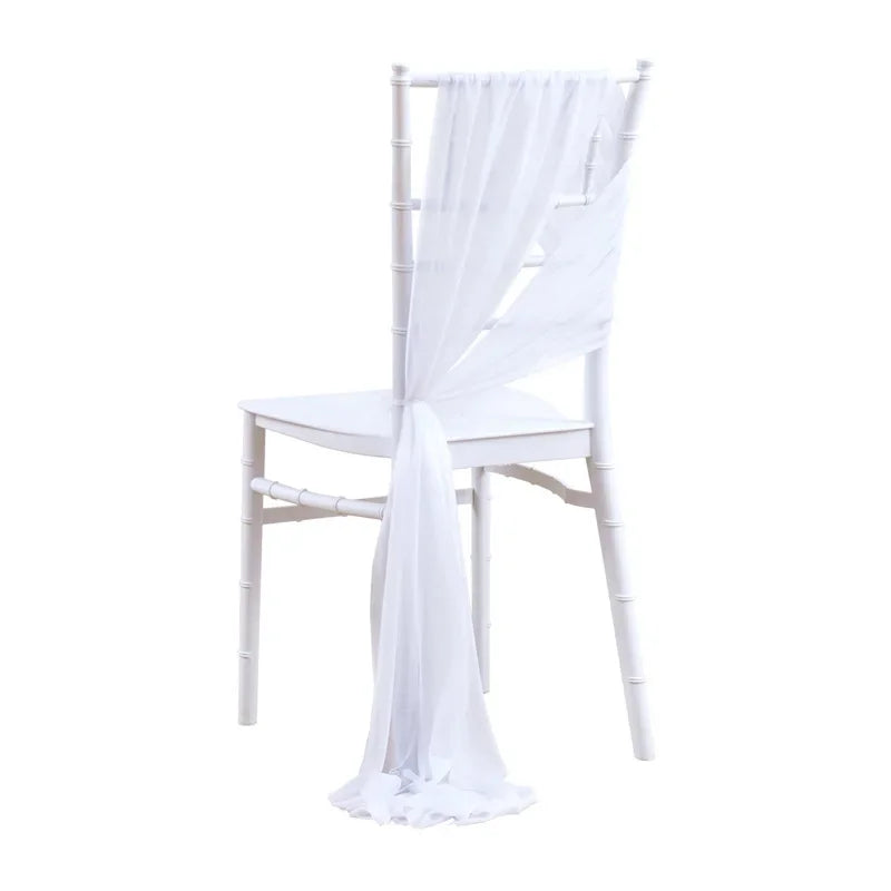 10/50PCS Chiffon Chair Sashes Wedding Chair Decoration 17x250cm
