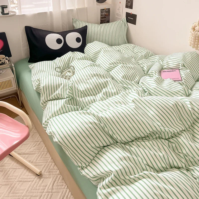 Nordic Sling Bed 150 Bedding Sets Stripes Duvet