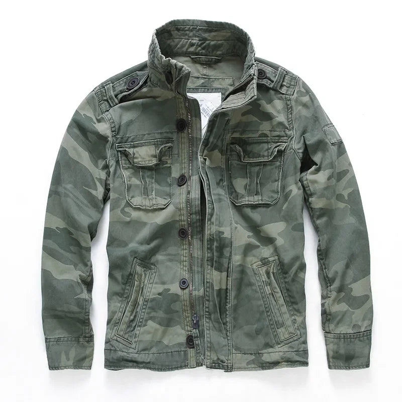 Men Jacket Men M65 Denim Retro Cargo Jacketes