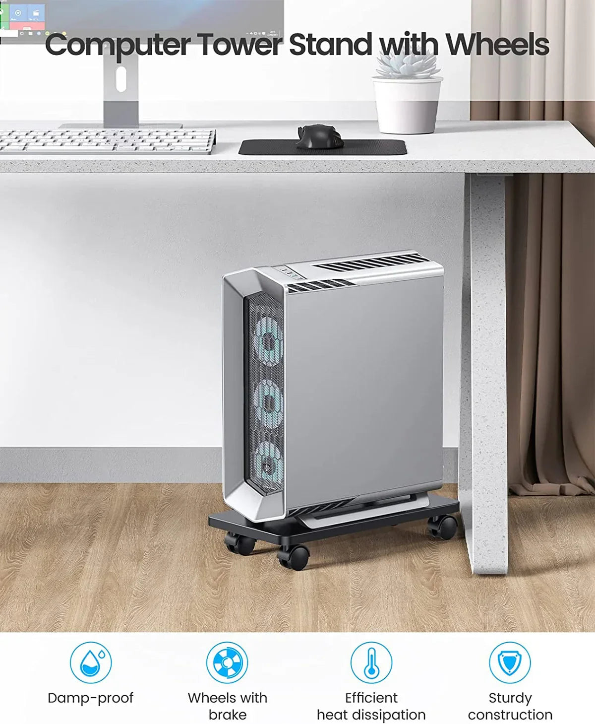 ORICO Steel Mobile CPU Stand Computer Tower Stand