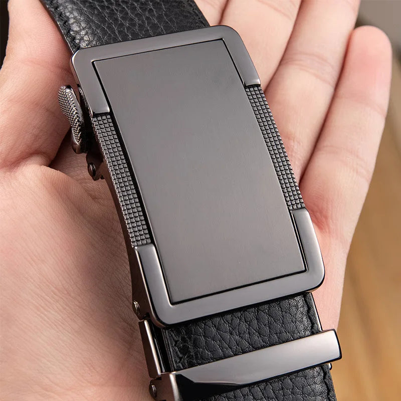 BISON DENIME Male Belts Automatic Alloy Buckle Business