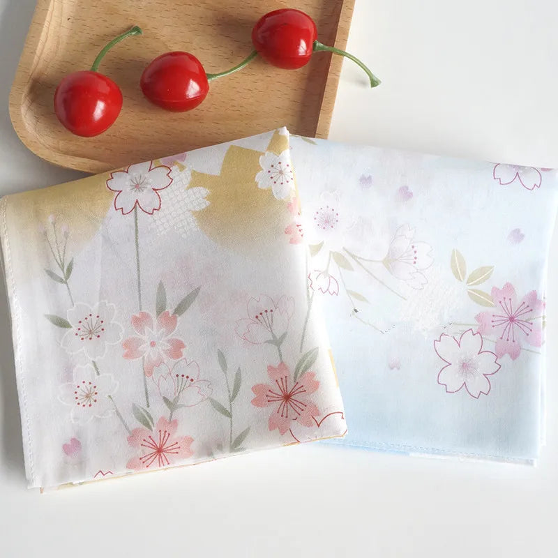 3Pcs 45x45cm Square Cotton Cherry Blossom Flower Printed