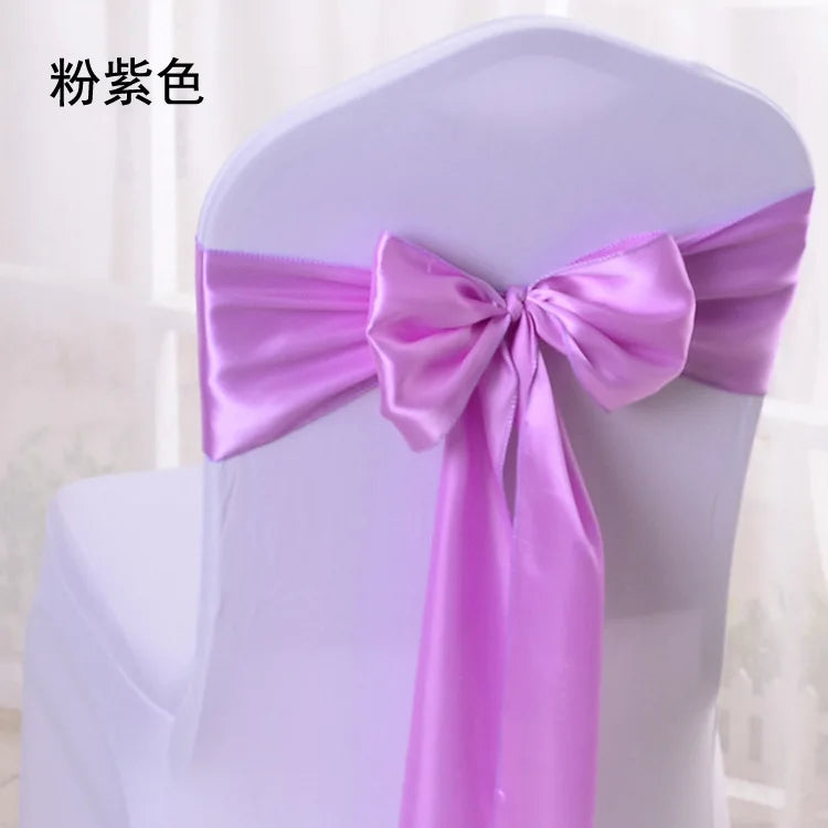 10/100pcs Satin Chair Bow Sashes Wedding Chair Knots