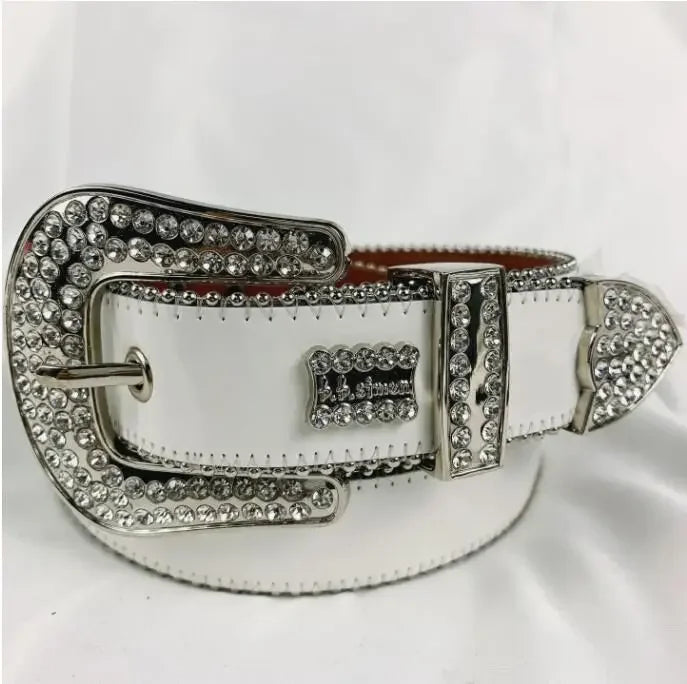 Rhinestone Belts for Women Luxury Diamond Strap Cowgirl