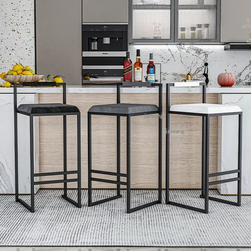 Modern Velvet Cushion Bar Chairs for kitchen Nordic