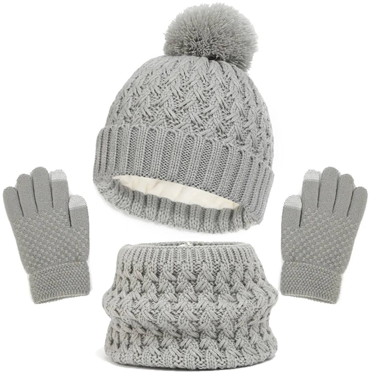Kids Winter Hat Gloves Scarf Set Girls Toddler