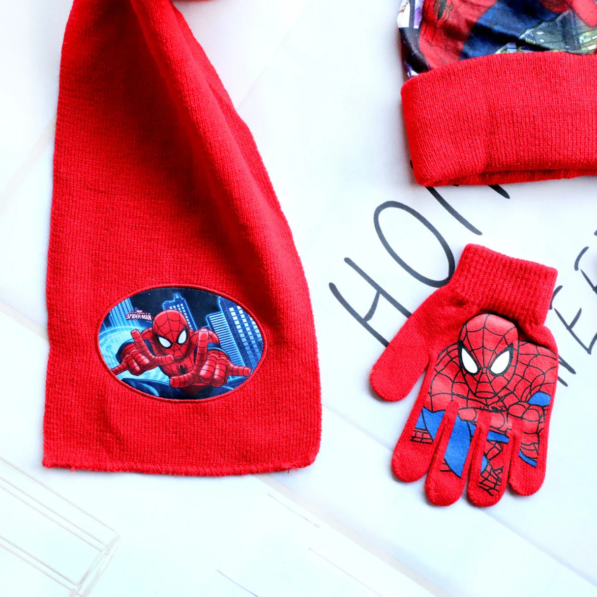 New Autumn Winter Children Hat SpiderMan Red Halloween