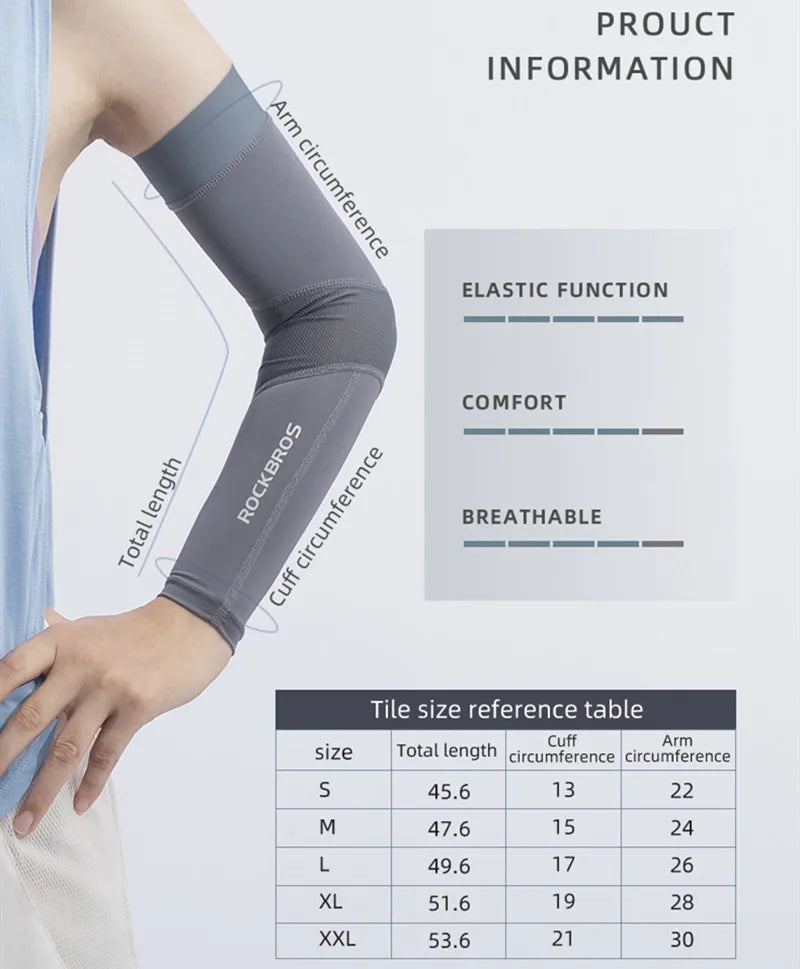 ROCKBROS Arm Sleeves UV Protection Running Jogging Armwear