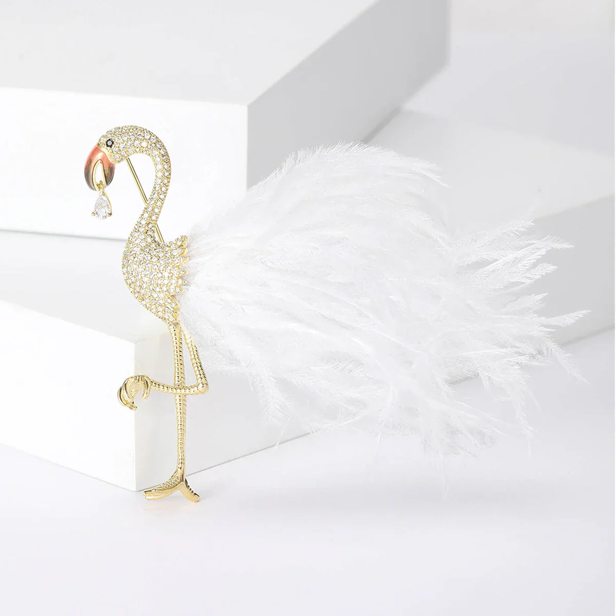 14K Gold Plated Bird Brooches for Women 3color