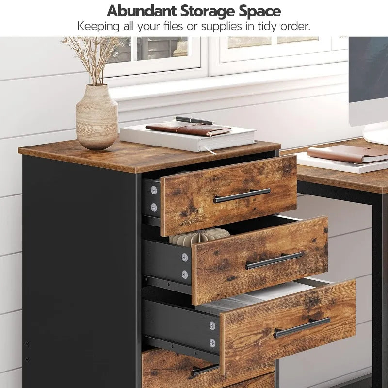 HOOBRO 7-Drawer Chest Dresser Wooden File Cabinet
