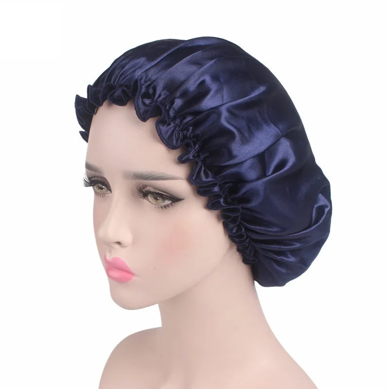 New Women Satin Night Sleep Cap Hair Bonnet