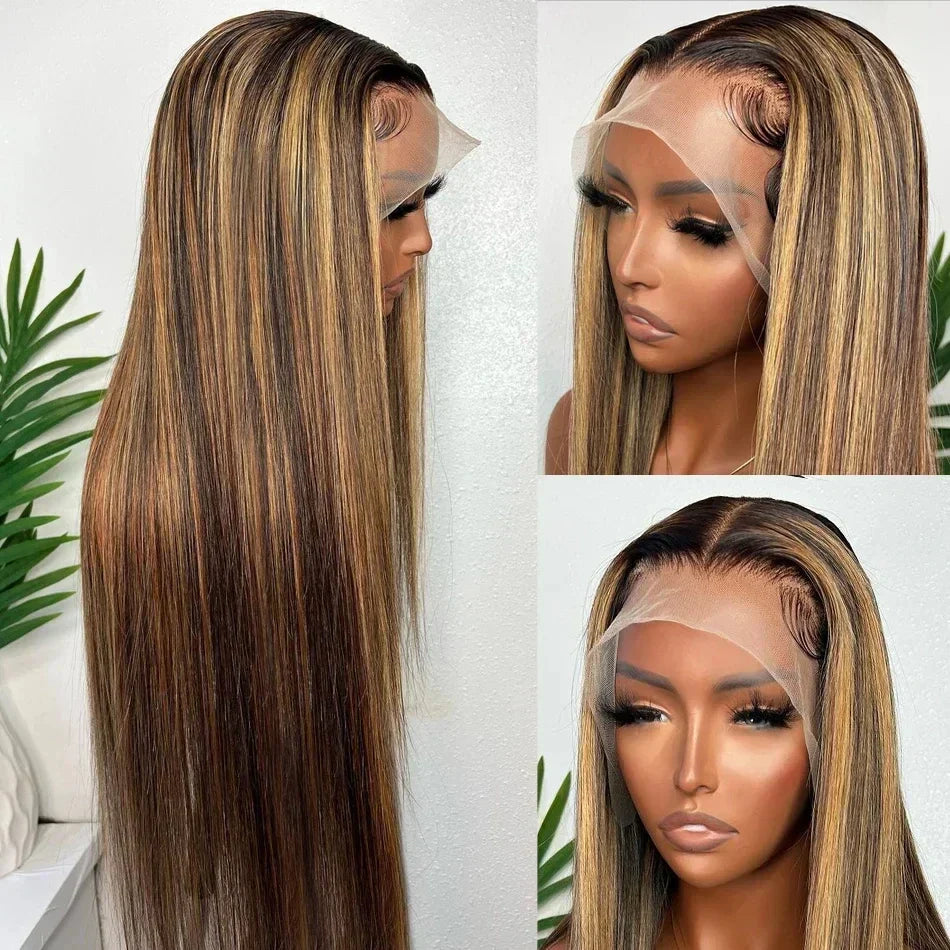 180 Density 30 Inch Highlight Honey Brown Curly