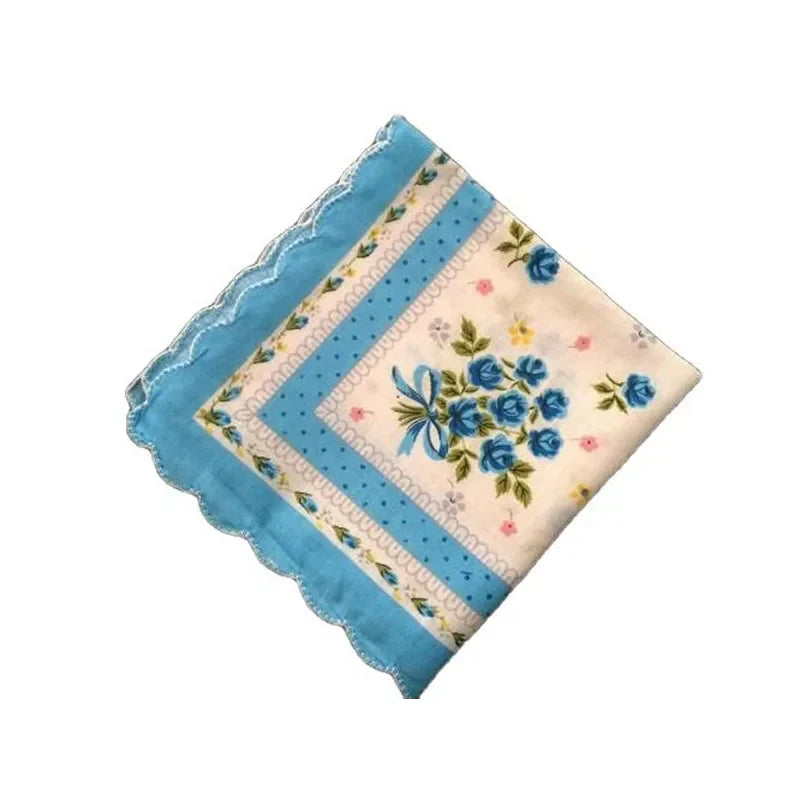 10pcs/lot Vintage white Ladies lace Handkerchief Cotton Flowers