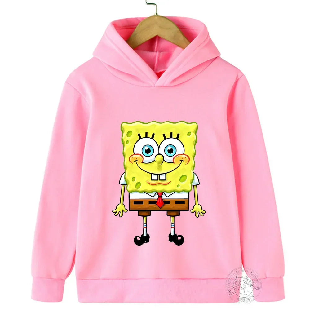 Spring and Autumn SpongeBob Printed Hoodies for Kids