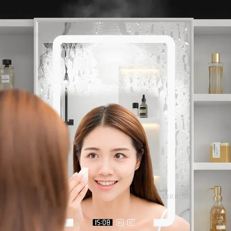 Italian Aluminum Alloy Smart Bathroom Mirror Cabinets Luxury