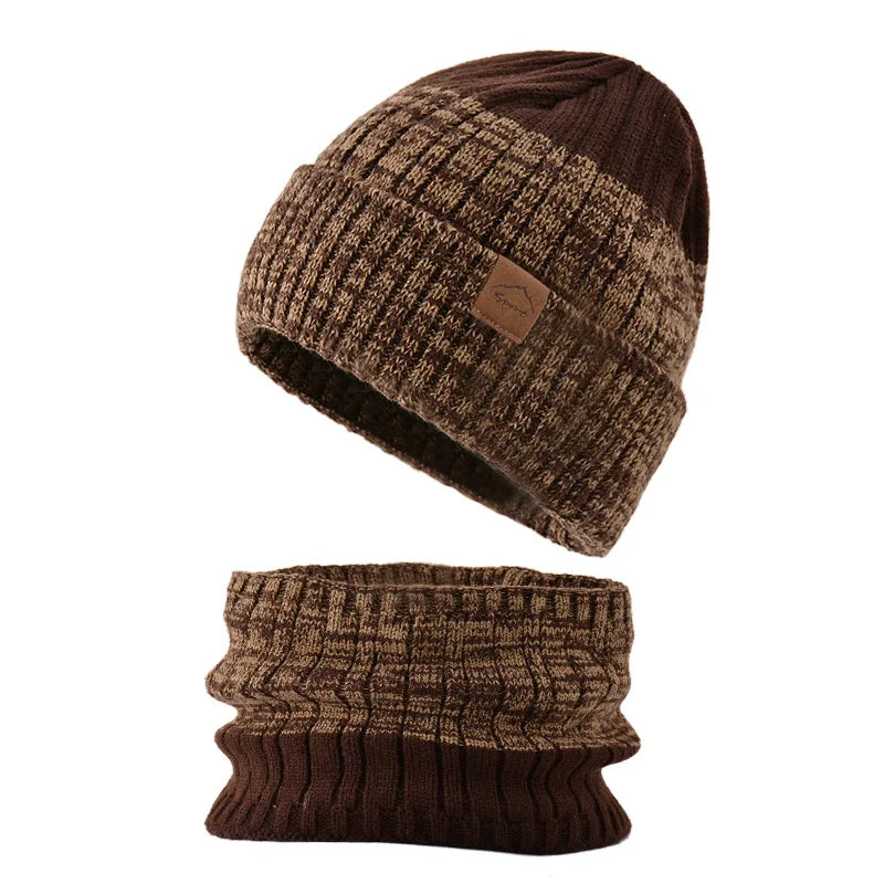 Winter Hat for Men Pullover Hat Scarf Sets