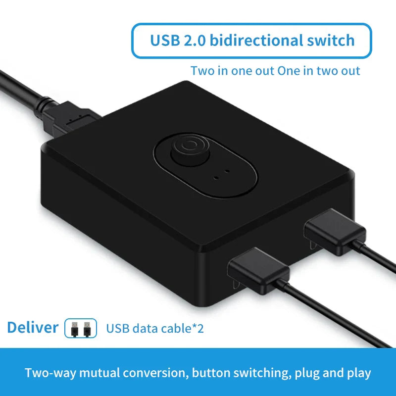 USB Switcher Hub Bi-Direction 1x2 2x1 USB3.0 Splitter