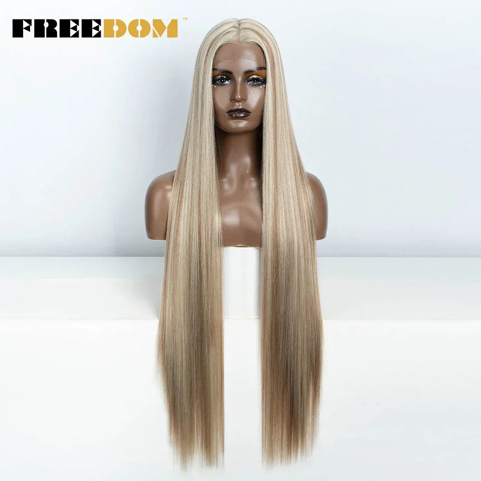 FREEDOM Synthetic Lace Front Wigs For Women Straight