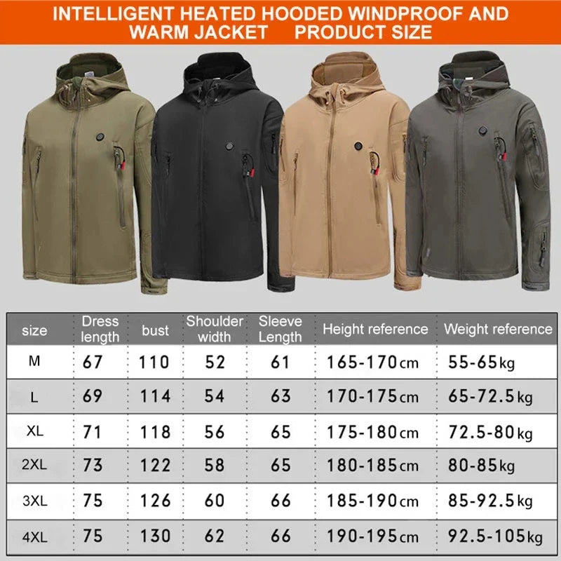 Winter Electric Heating Jacket Men USB Smart Thick