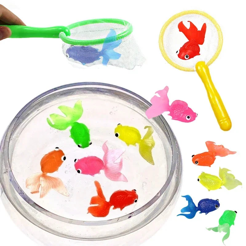 Children's 6Pcs/Set Kawaii Simulation Rubber Goldfish Baby Bath