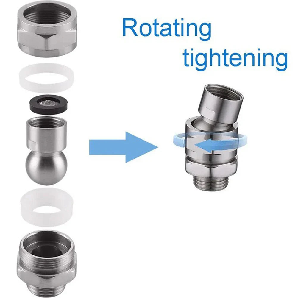 Shower Head Connector Adjustable Swivel Adapter Water Flow