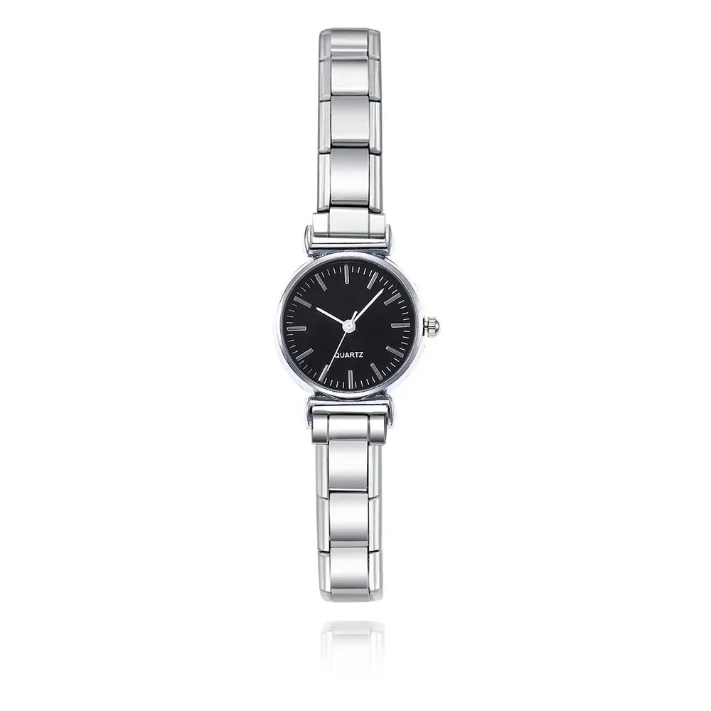 Hapiship Fashion Women's Stainless Steel White Black Watch