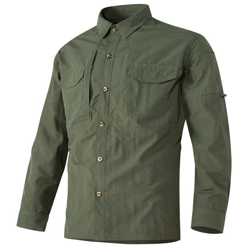 Mens Cargo Shirt Quick Drying Tactical Hiking Tops