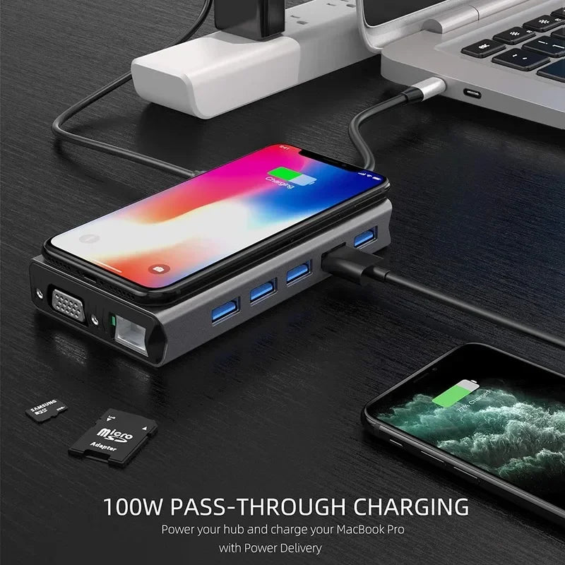 Docking Station Type C HUB To HDMI-Compatible Adapter