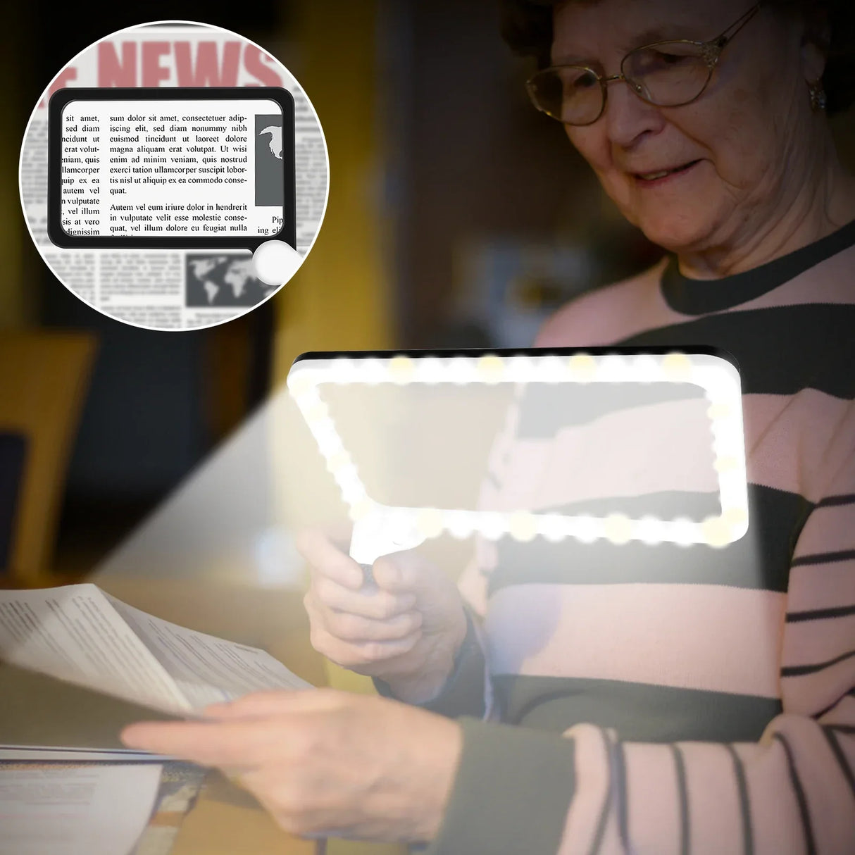 5X Magnifying Glass Seniors Handheld Reading Magnifier 48