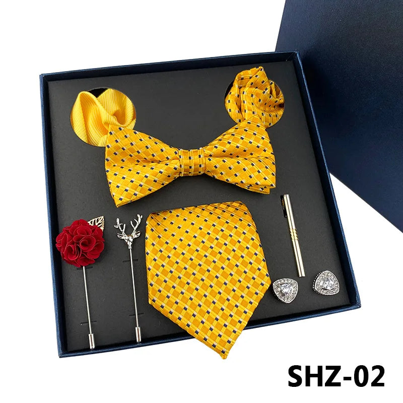 Men's Tie Set Gift Box Fashion Brand Bowtie