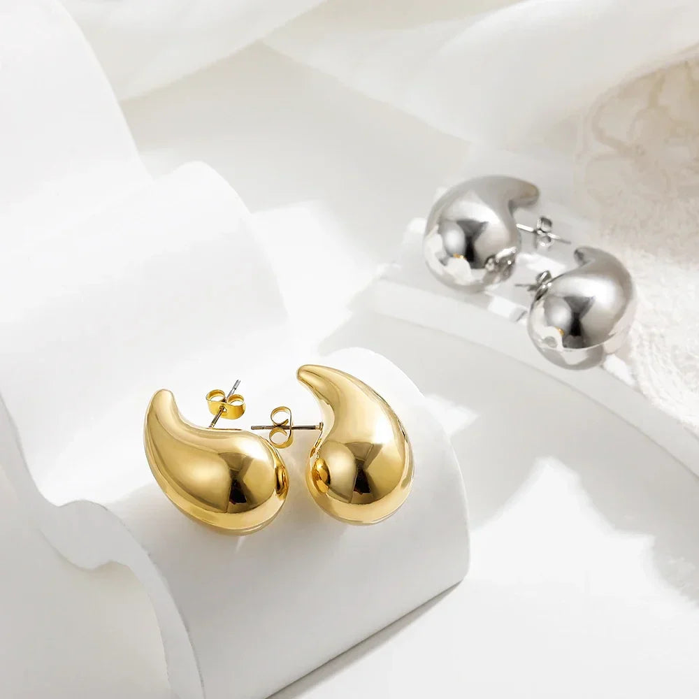 Waterdrop Chunky Hoop Earrings Dupes for Women Lightweight