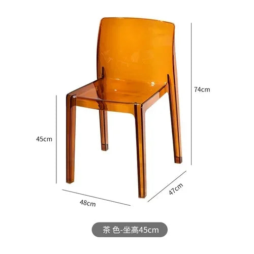 Nordic Acrylic Transparent Bar Chairs Modern Backrest Household