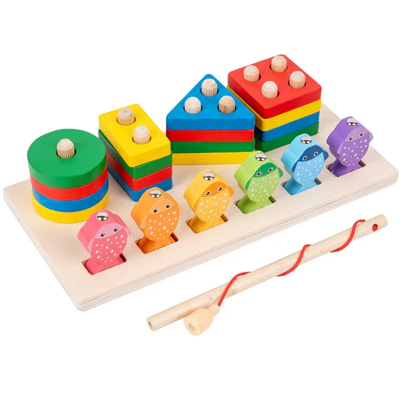 in Montessori Baby Developmental Toys Shape Sorting Puzzle