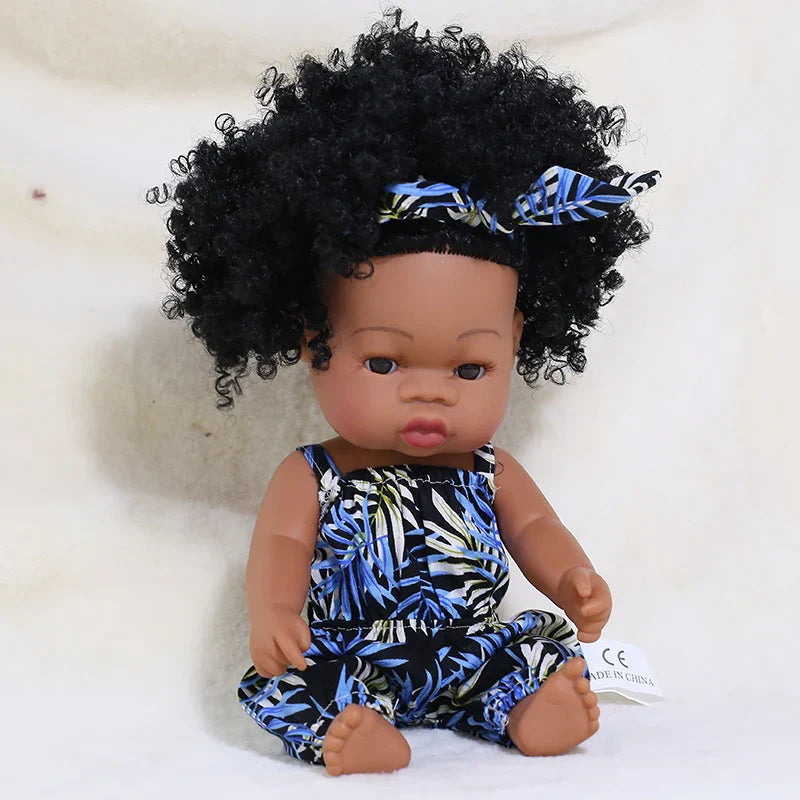 35cm Newborn Reborn African Doll Baby Simulation Soft