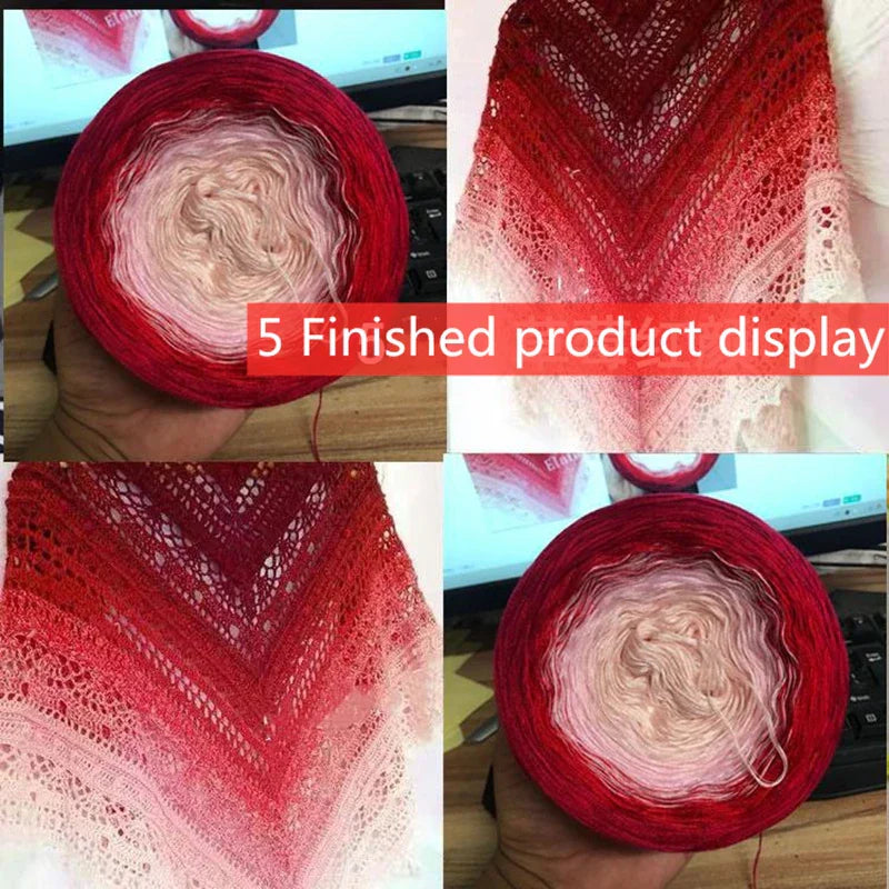 300g Cake Gradient Color Crocheted Shawl Blanket DIY