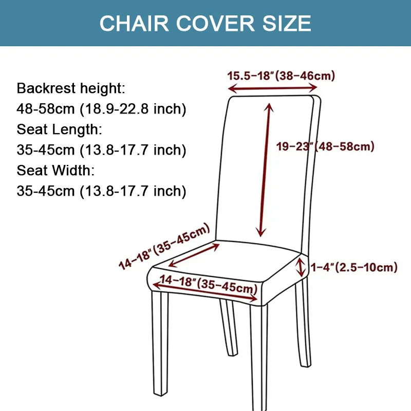 1/2/4/6 PCS Waterproof Jacquard Chair Cover Stretch Dining