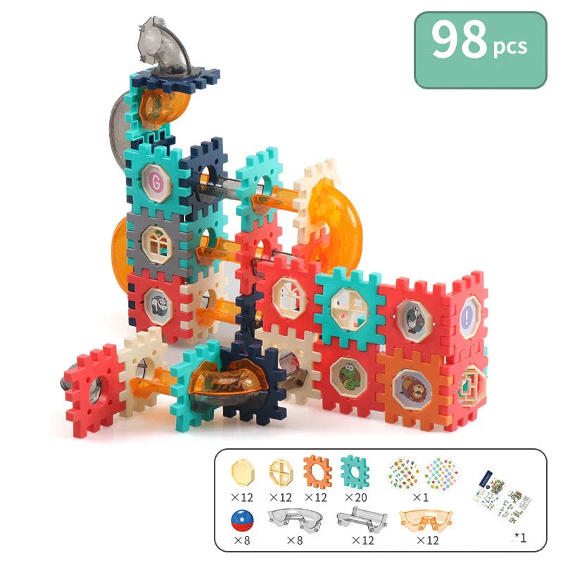 Marble Run Race Track Building Blocks Toys Kids