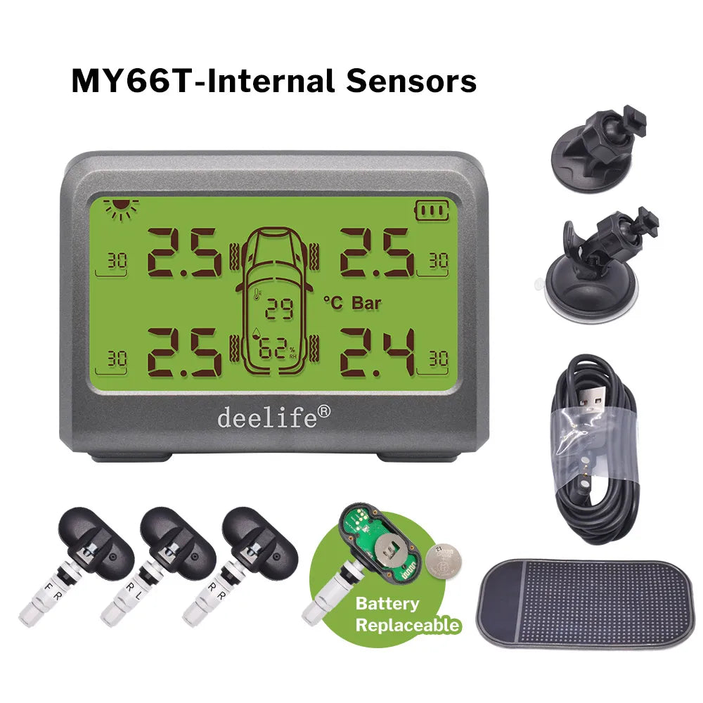 Deelife Car TPMS Solar Tire Pressure Monitoring System