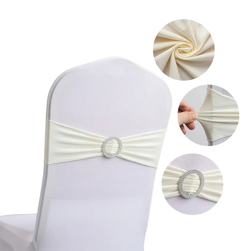 20 Pieces Polyester Spandex Chair Sashes Bands Stretch