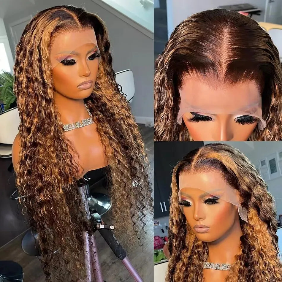 30 34 Inch Highlight Ombre Lace Front Wig