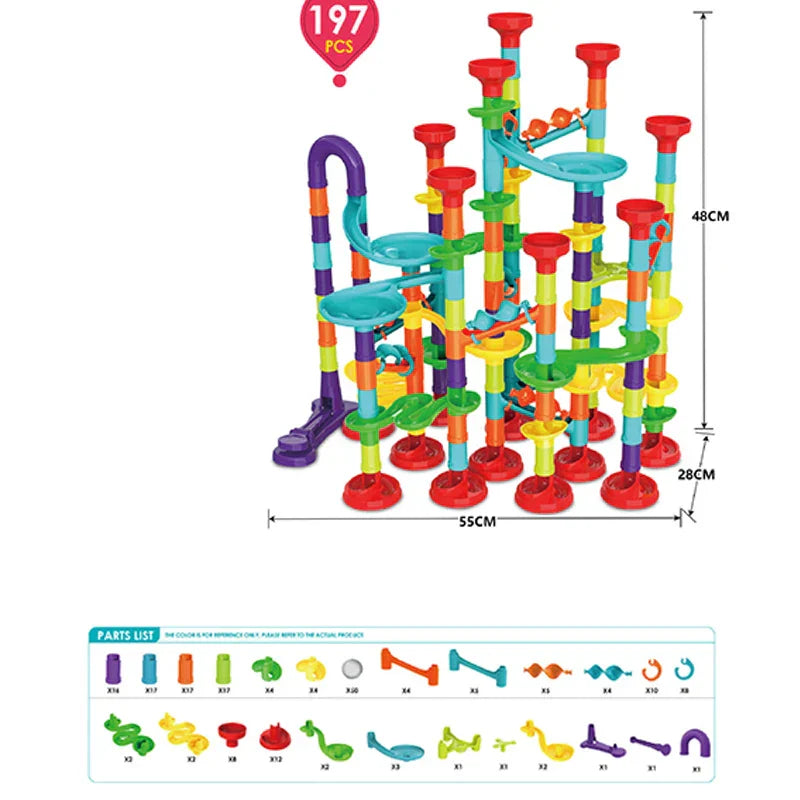Marble Run Race Track Building Blocks Kids 3D