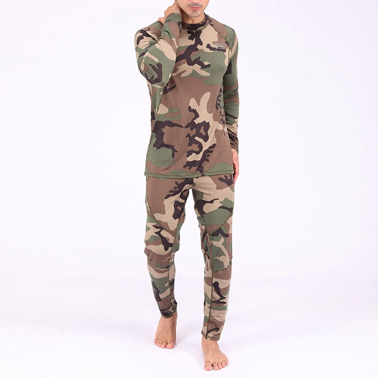 Men'S Camouflage Print Fitness T-Shirt Quick-Drying Tops Trousers
