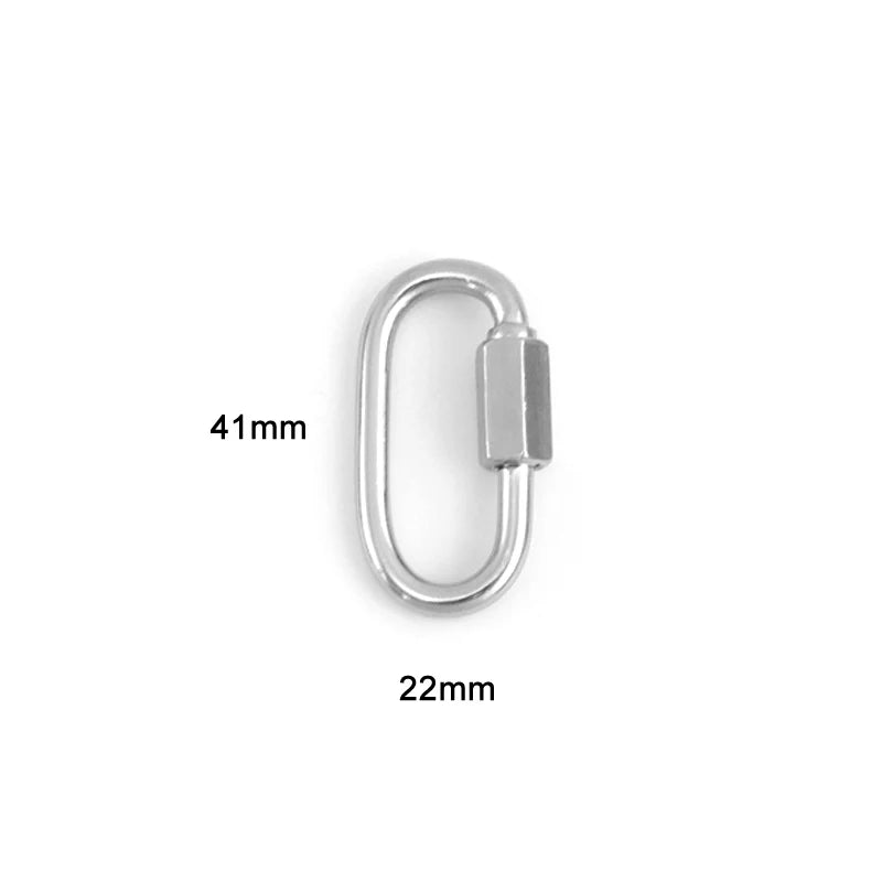 Screw Climbing Gear Carabiner Stainless Steel Gold Color
