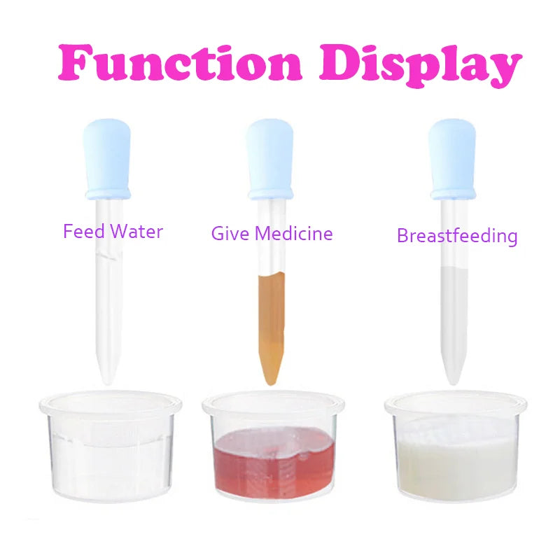 5Pcs/Set 5ML Child Baby Droppers Plastic Silicone Baby