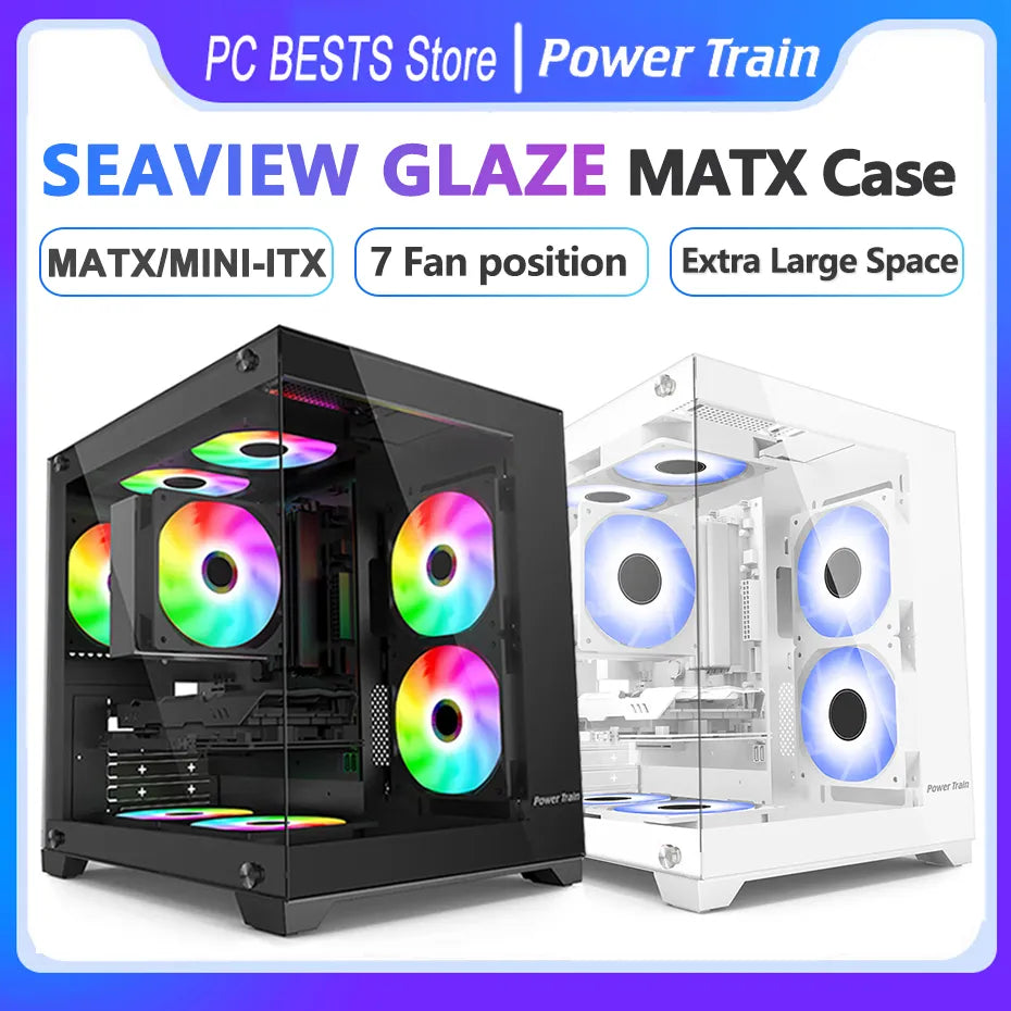 Power Train Seaview Glaze MATX Case Panoramic Side