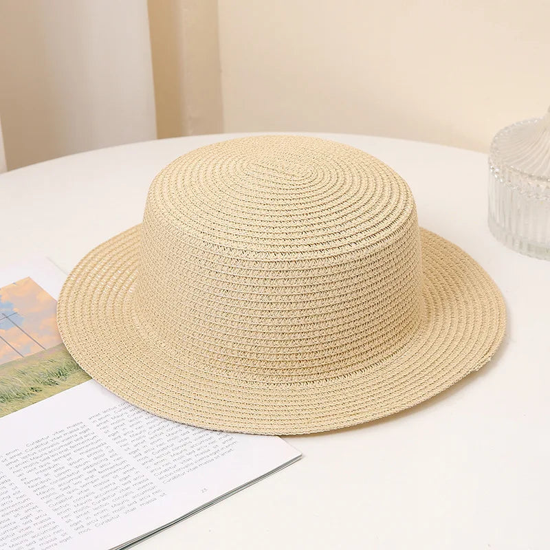 Summer Fashion Versatile Men's Women's Straw Hat Flat