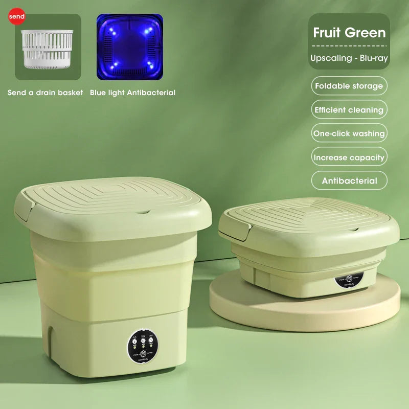 Portable Washing Machine Folding With Dryer Bucket Clothes